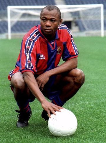 Emmanuel Amunike moved to Barça in 1996 and his time at Camp nou was not aided by a recurring knee problem. He played for the Catalan outfit just 19 times before moving on in 2000.