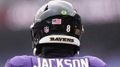 Lamar Jackson is #8 of the Baltimore Ravens.