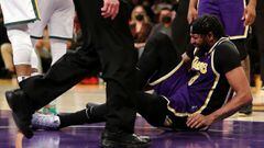 The Lakers got the victory over the Jazz on Wednesday, but not before Anthony Davis hobbled off the court with a right ankle sprain in the second quarter.