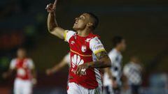 Luis Carlos Arias, jugador de Santa Fe, anot&oacute; el gol de la victoria del equipo cardenal 1-0 sobre Chic&oacute;. 