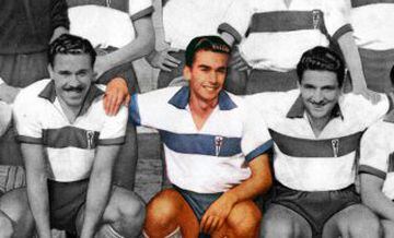 Jaime Vásquez: ‘Perro’ Vásquez destacó por su fiereza al interior de la cancha. Ganó el título de 1949, 1954 y el ascenso en 1956 con los cruzados.