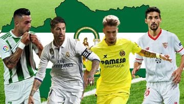 Jugadores andaluces: Sergio Le&oacute;n, Sergio Ramos, Castillejo y Navas.