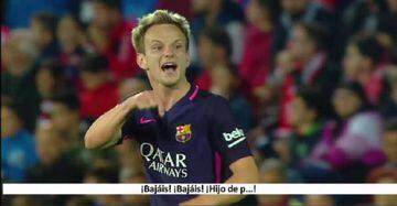 Rakitic can be seen shouting "You guys are going down!" and calling Pereira a "son of a b**ch".