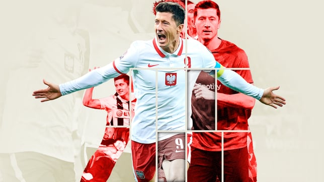 Doha, Qatar. 22nd Nov, 2022. Soccer: World Cup, Mexico - Poland,  Preliminary Round, Group C, Matchday 1, Stadium 974, Robert Lewandowski of  Poland walks across the field after exchanging team pennants. Credit: