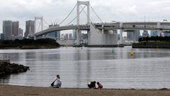 Vista del Odaiba Marine Park, que acoger&aacute; las pruebas de nataci&oacute;n en aguas abiertas y triatl&oacute;n en los Juegos Ol&iacute;mpicos de Tokio.